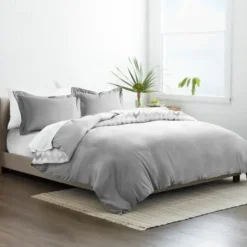 Duvets-Kirkland's Home Light Gray Chevron 3-Pc. King Duvet Cover Set Gray/White