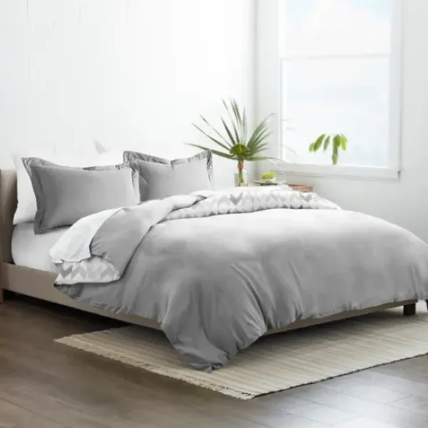 Duvets-Kirkland's Home Light Gray Chevron 3-Pc. King Duvet Cover Set Gray/White