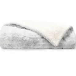 Blankets & Throws-Kirkland's Home Light Gray Tie Dye Faux Fur Throw Gray/White