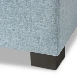 Benches & Ottomans-Kirkland's Home Light Grid Tufted Upholstered Ottoman Blue