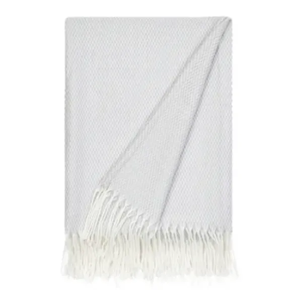 Blankets & Throws-Kirkland's Home Light Herringbone Throw With Fringe Gray