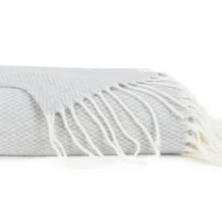 Blankets & Throws-Kirkland's Home Light Herringbone Throw With Fringe Gray