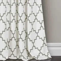 Curtains & Drapes-Kirkland's Home Light Linen Lace Curtain Panel Set, 84 In. Gray