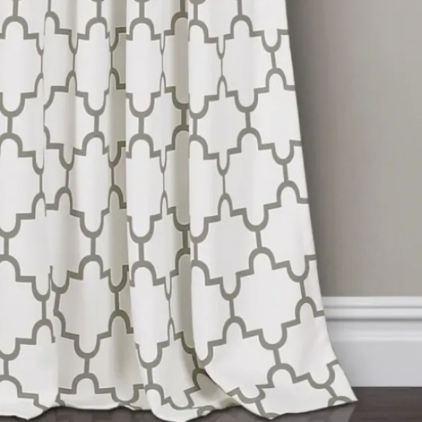 Curtains & Drapes-Kirkland's Home Light Linen Lace Curtain Panel Set, 84 In. Gray