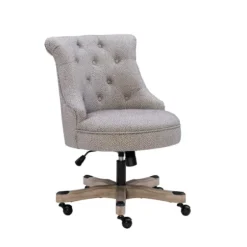 Office Furniture-Kirkland's Home Light Miller Tufted Office Chair Gray