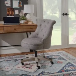 Office Furniture-Kirkland's Home Light Miller Tufted Office Chair Gray