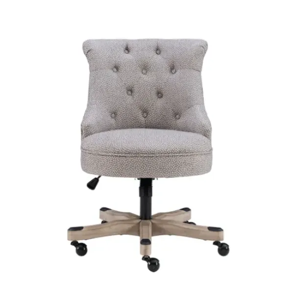 Office Furniture-Kirkland's Home Light Miller Tufted Office Chair Gray