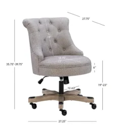 Office Furniture-Kirkland's Home Light Miller Tufted Office Chair Gray