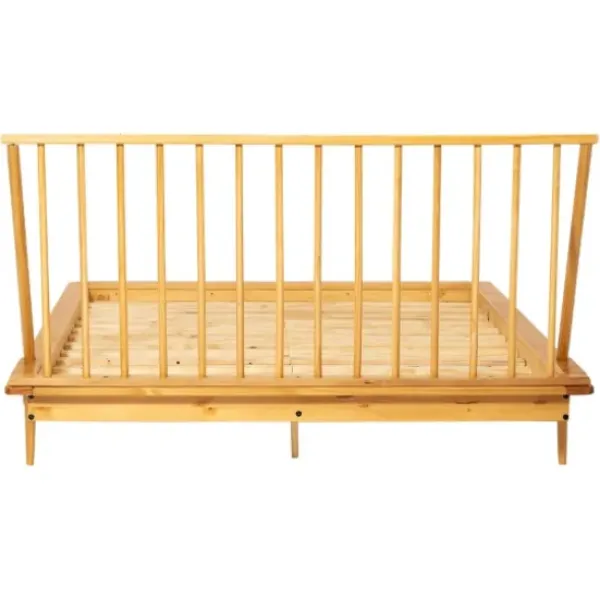 Beds & Headboards-Kirkland's Home Light Oak Modern Spindle Wooden Queen Bed Tan