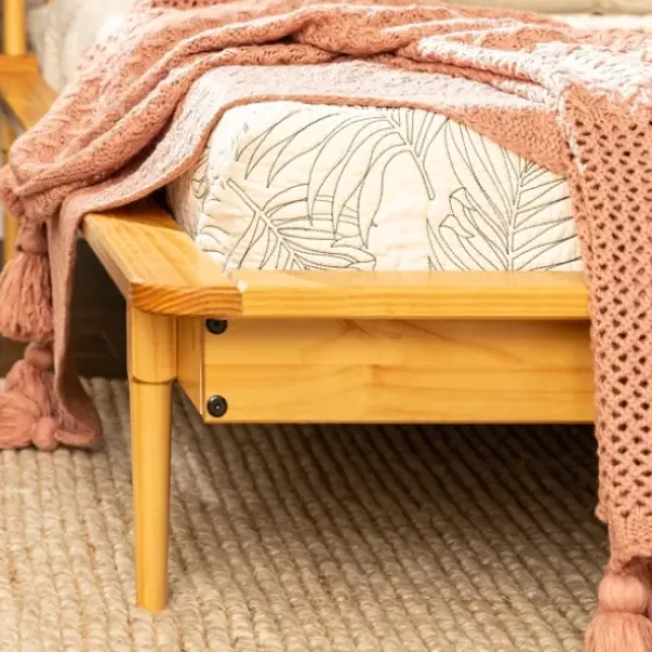Beds & Headboards-Kirkland's Home Light Oak Modern Spindle Wooden Queen Bed Tan