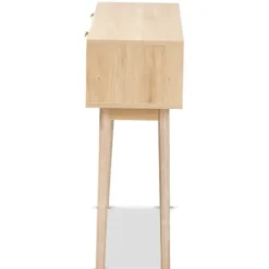 Console Tables-Kirkland's Home Light Oak Rat And Wood Console Table Tan
