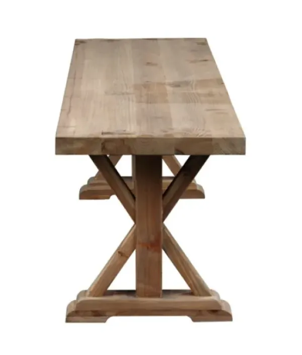 Benches & Ottomans-Kirkland's Home Light Reclaimed Wood Hourglass Base Bench Brown