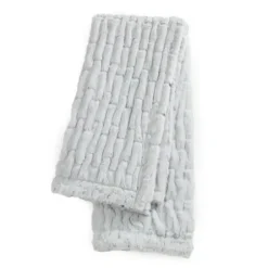 Blankets & Throws-Kirkland's Home Light Ruched Faux Fur Throw Gray