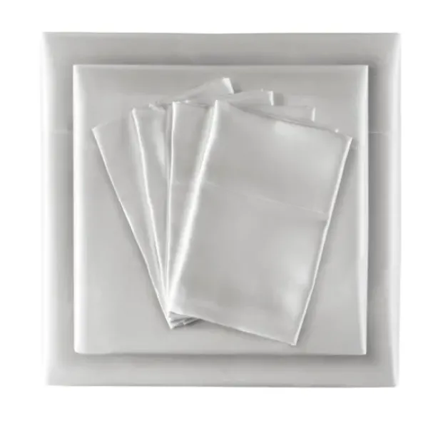 Bed Sheets-Kirkland's Home Light Satin 6-Pc. Full Sheet Set Gray