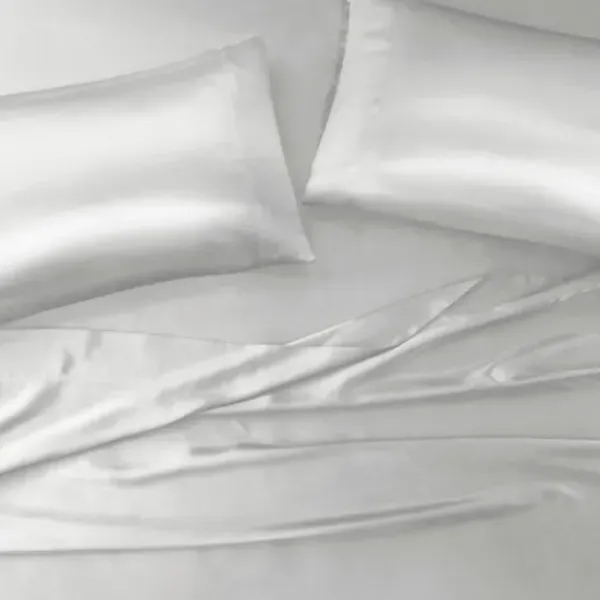 Bed Sheets-Kirkland's Home Light Satin 6-Pc. King Sheet Set Gray