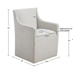 Dining Chairs-Kirkland's Home Light Slipcover Dining Chair With Casters Gray