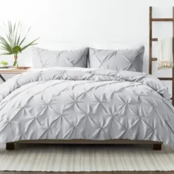 Duvets-Kirkland's Home Light Soft Pinch 3-Pc. Queen Duvet Cover Set Gray