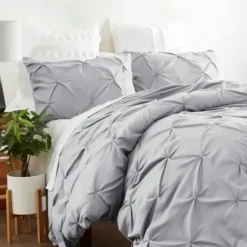 Duvets-Kirkland's Home Light Soft Pinched 3-Pc. King Duvet Cover Set Gray