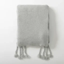 Blankets & Throws-Kirkland's Home Light Spring Knit Throw Blanket Gray