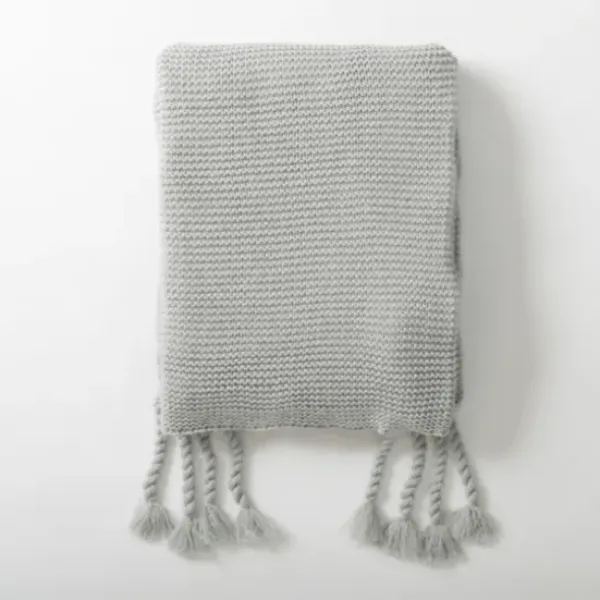Blankets & Throws-Kirkland's Home Light Spring Knit Throw Blanket Gray