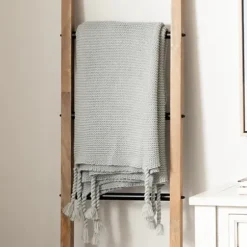 Blankets & Throws-Kirkland's Home Light Spring Knit Throw Blanket Gray
