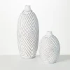 Vases-Kirkland's Home Light Terracotta Urn Vases, Set Of 2 Blue