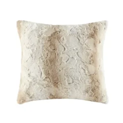 Pillows-Kirkland's Home Light Textured Faux Fur Pillow Brown