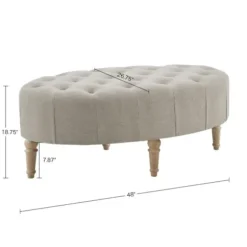 Benches & Ottomans-Kirkland's Home Light Tufted Button Martha Stewart Ottoman Gray