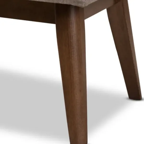 Benches & Ottomans-Kirkland's Home Light Tufted Walnut Wood Bench Gray