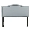 Beds & Headboards-Kirkland's Home Light Upholstered Nailhead King Headboard Blue