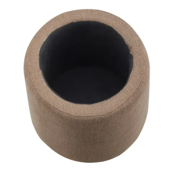 Benches & Ottomans-Kirkland's Home Light Upholstered Top Handle Storage Ottoman Brown