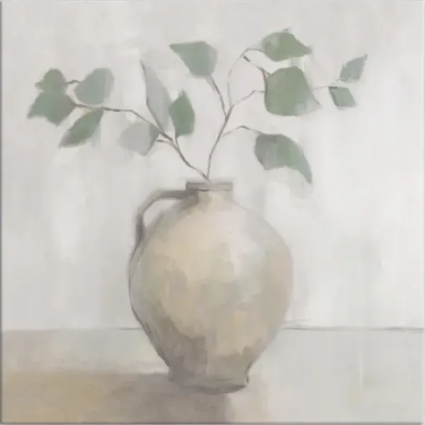 Canvas Art-Kirkland's Home Light Vase Botanical Canvas Art Print Gray/Green