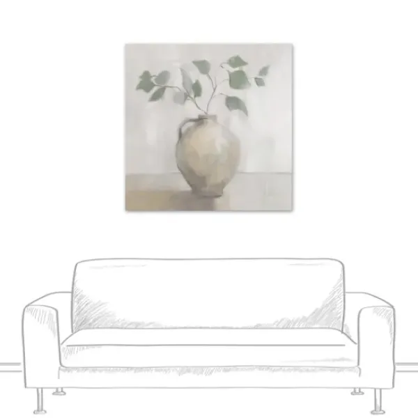 Canvas Art-Kirkland's Home Light Vase Botanical Canvas Art Print Gray/Green