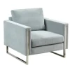 Accent Chairs-Kirkland's Home Light Velvet And Chrome Accent Chair Green