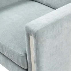 Accent Chairs-Kirkland's Home Light Velvet And Chrome Accent Chair Green