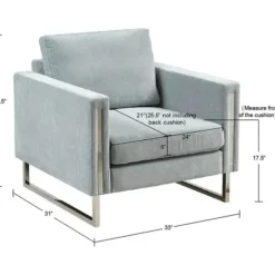 Accent Chairs-Kirkland's Home Light Velvet And Chrome Accent Chair Green