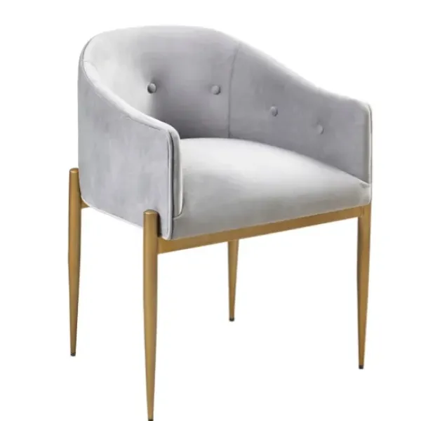 Dining Chairs-Kirkland's Home Light Velvet Button Dining Chairs, Set Of 2 Gray