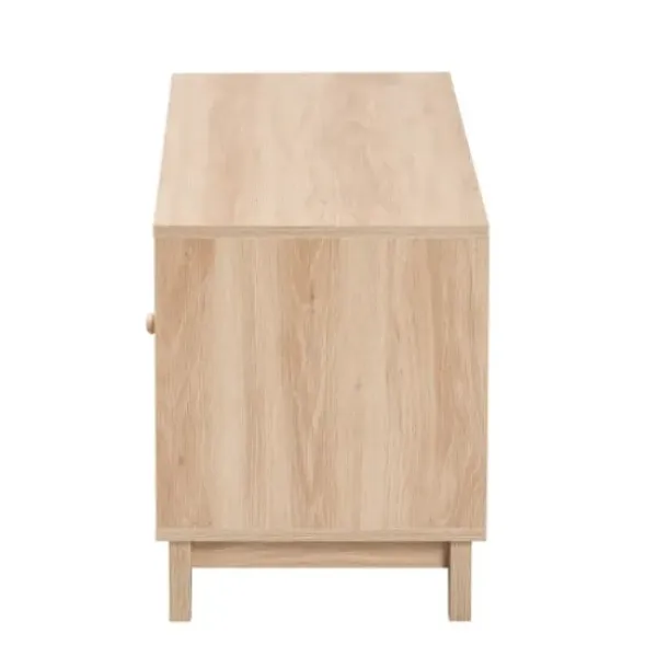 Tv Stands & Media Consoles-Kirkland's Home Light Wood And Cane Accent Tv Stand Brown