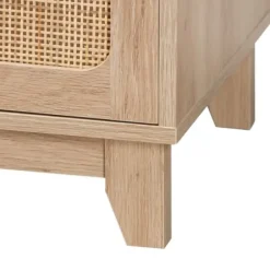 Tv Stands & Media Consoles-Kirkland's Home Light Wood And Cane Accent Tv Stand Brown