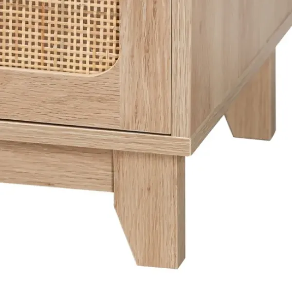 Tv Stands & Media Consoles-Kirkland's Home Light Wood And Cane Accent Tv Stand Brown