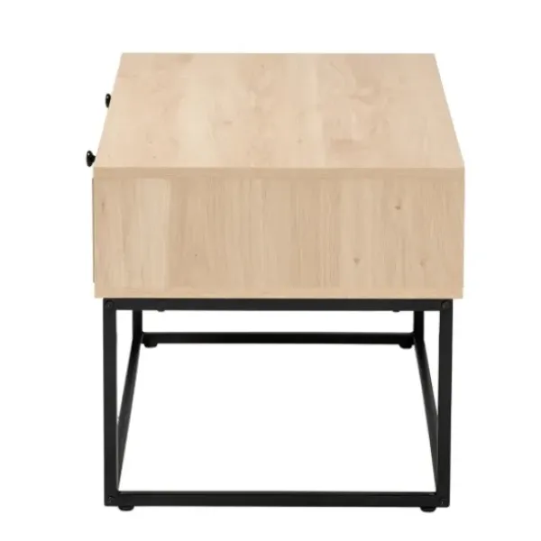 Coffee Tables-Kirkland's Home Light Wood And Rat 2-Drawer Coffee Table Tan