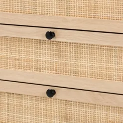Dressers & Chests-Kirkland's Home Light Wood And Rat 5-Drawer Chest Tan