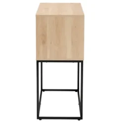 Cabinets & Sideboards-Kirkland's Home Light Wood And Rat Sliding Door Cabinet Tan