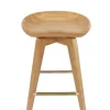 Bar Stools & Counter Height Stools-Kirkland's Home Light Wood Backless Swivel Counter Stool Tan