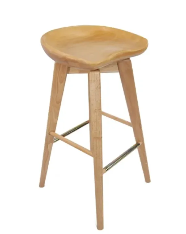 Bar Stools & Counter Height Stools-Kirkland's Home Light Wood Backless Swivel Counter Stool Tan