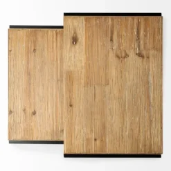 Accent & End Tables-Kirkland's Home Light Wood Nesting Accent Tables, Set Of 2 Tan/Black