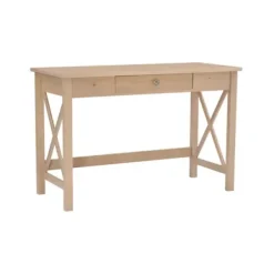Office Furniture-Kirkland's Home Light Wood X-Sides Desk Brown
