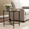 Accent & End Tables-Kirkland's Home Lila Glass And Metal Oval Accent Table Black
