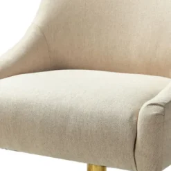Office Furniture-Kirkland's Home Lili Cream Golden Office Chair Ivory