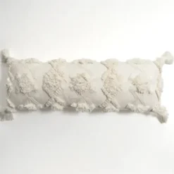 Pillows-Kirkland's Home Lily Cotton Lumbar Pillow White